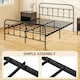 image 6 of HOMCOM 5ft Metal King Platform Bed Frame w/ Underbed Storage Headboard Black