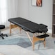 image 2 of HOMCOM Portable Massage Bed, Folding Spa Beauty Massage Table with 2 Sections, Carry Bag and Wooden Frame, Black