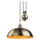 image 2 of Century 1 Light Rise & Fall Dome Ceiling Pendant Antique Brass, E27