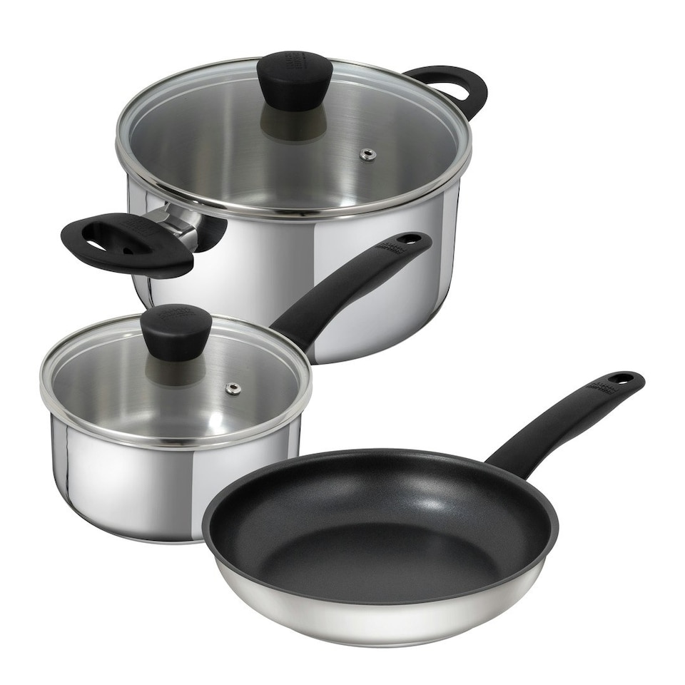 image 1 of Classic Induction cookware set 3pc, saucepan, casserole, non-stick frying pan