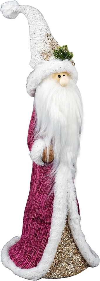 image 1 of 58cm Santa Burgundy / Gold - Christmas Figurine