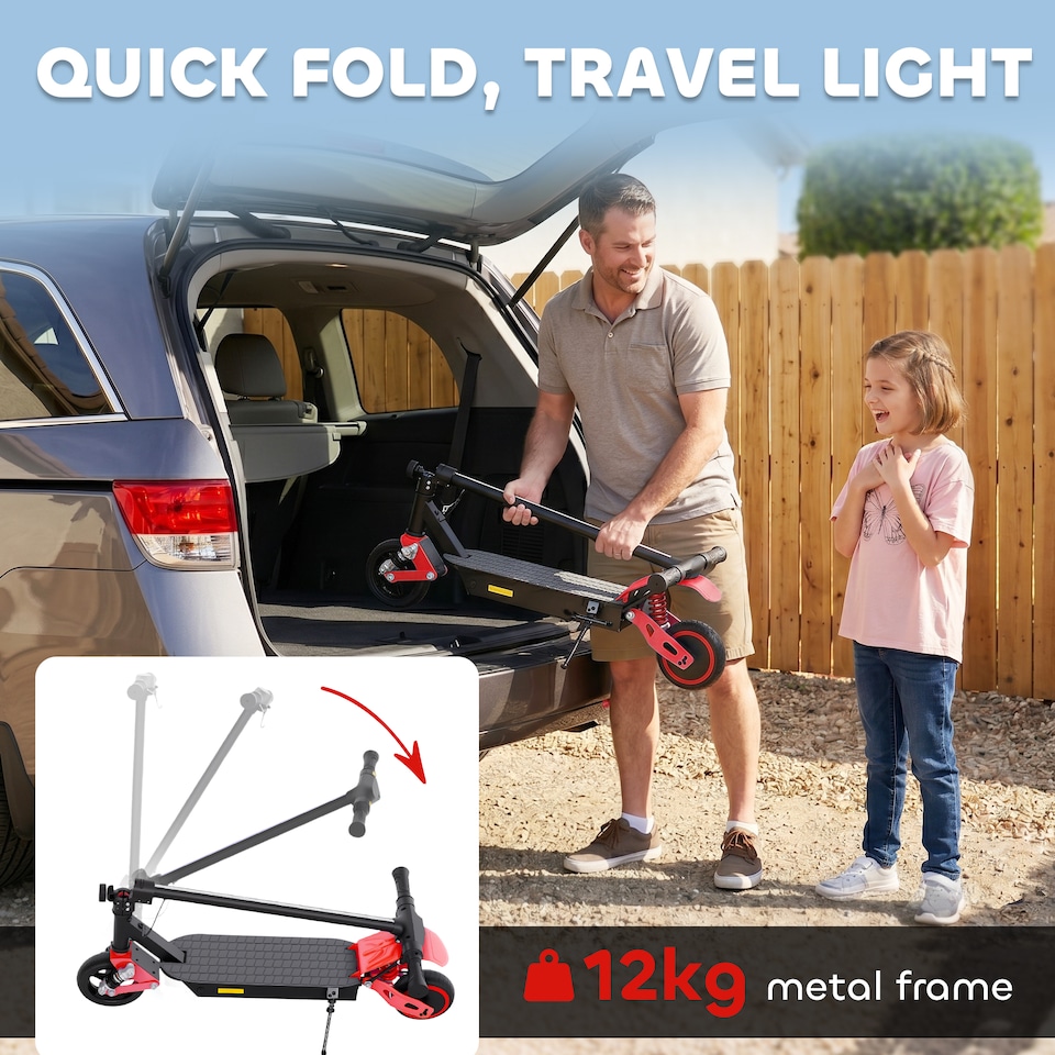 image 1 of AIYAPLAY Electric Scooter for Kids with LCD Display, Up to 15 KM/H, Red | Red | Red and Black