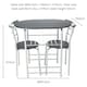 image 5 of Greenhurst 2-Seater Space-Saving Dining Set – Black Table & Silver Frame Chairs for Compact Areas Black | Silver