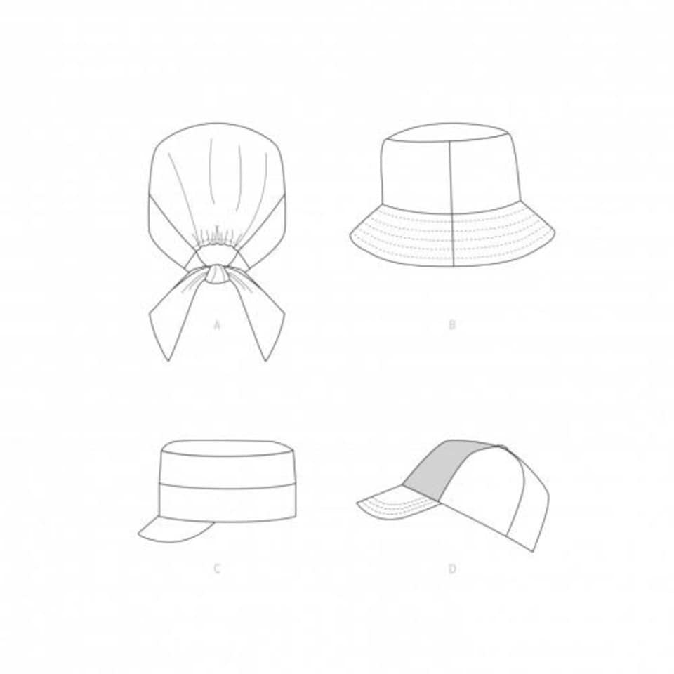 image 1 of Simplicity 9509 Paper Sewing Pattern – Children’s, Teenagers’, Women’s & Men’s Headwear, Size A (XS–S–M–L / XS–S–M–L), Easy