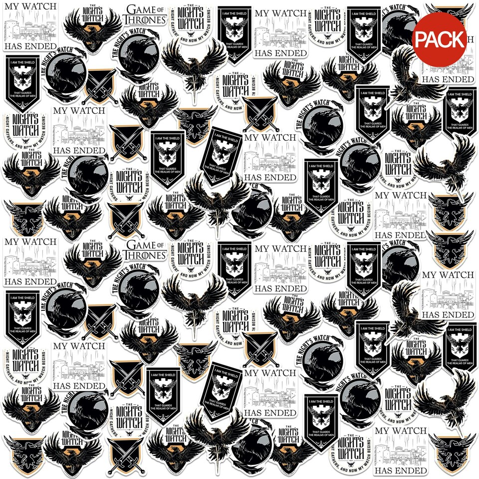 Game Of Thrones Night´s Watch Deluxe Stickers (Pack of 100) - Multicoloured - One Size