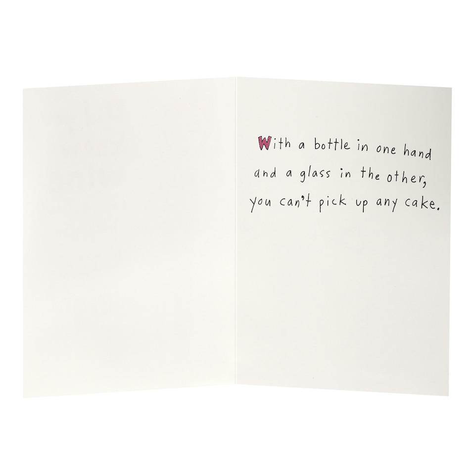image 1 of Humour Birthday Card - Woman With A Bottle Of Wine