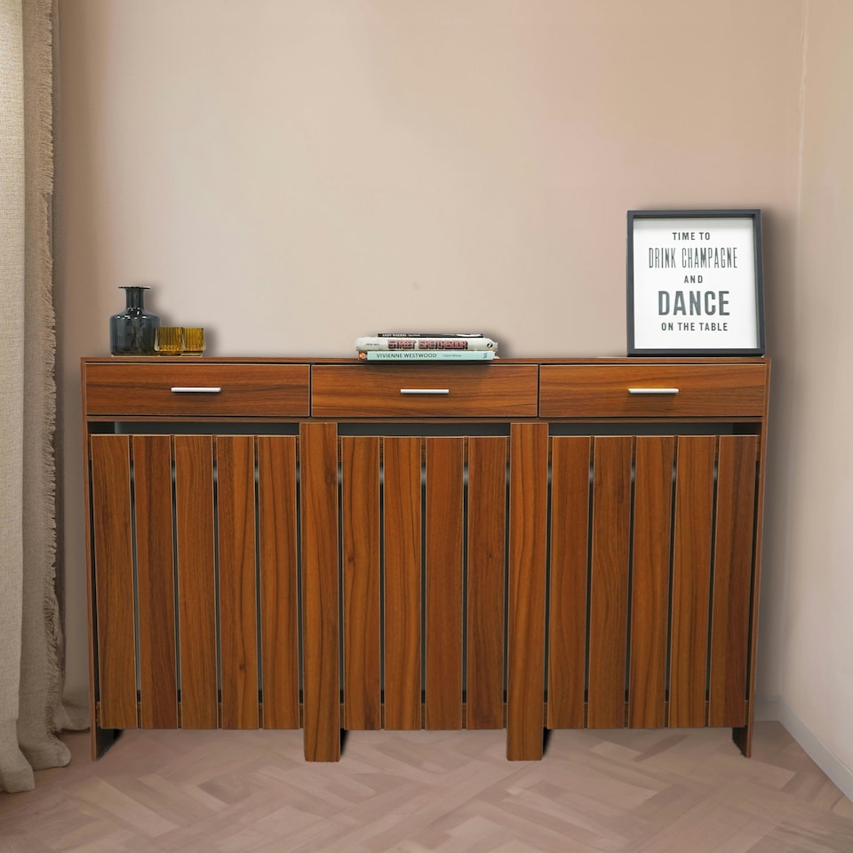 image 1 of Classic Wooden Radiator Cover with Storage Draw Large