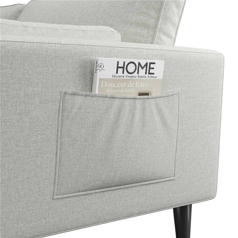 image 1 of Yaheetech Fabric Upholstered Sofa 2 Seater Couch with Tufted Single Seat Cushion Grey | Griege