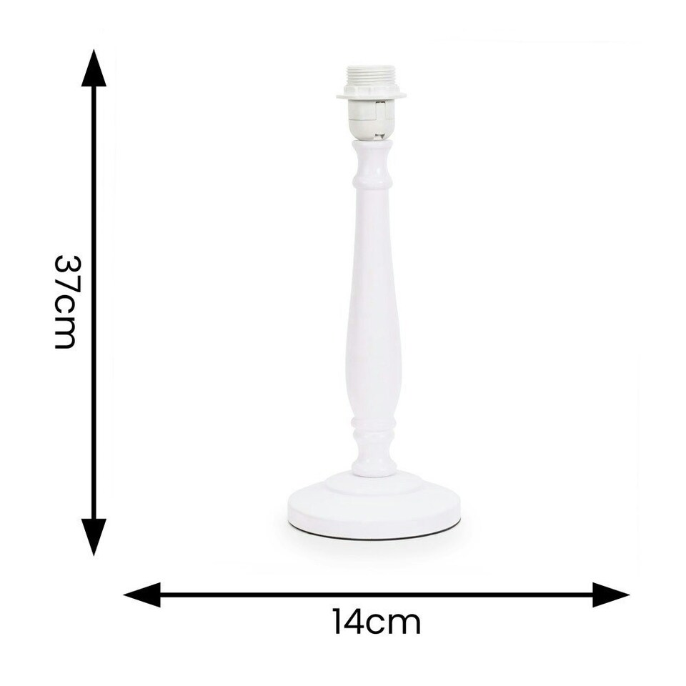 image 1 of ValueLights Victoria White Wood Traditional Stem Table Lamp Base