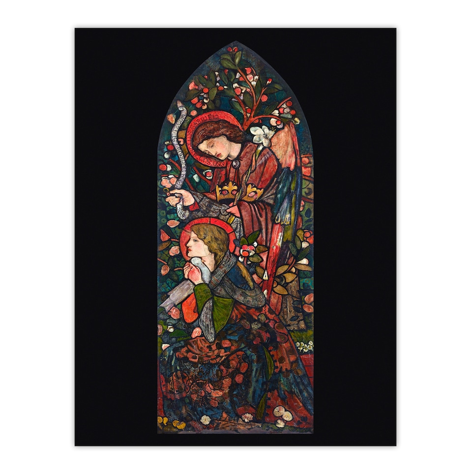 image 1 of Edward Burne Jones Framed Wall Art The Annunciation Stained Glass Home Décor