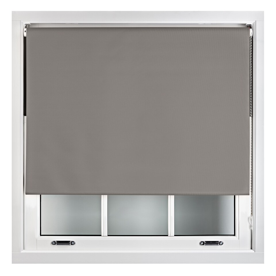 image 1 of FURNISHED Grey Roller Blackout Made to Measure Insulated Easy Fit Window Blinds | Grey | Dark Grey