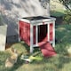 image 7 of PawHut Rabbit Hutch, Bunny Cage Outdoor Wooden House w/ Asphalt Roof, Red