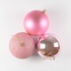 image 2 of Pink Shatterproof Christmas Baubles 10cm - Pack of 3