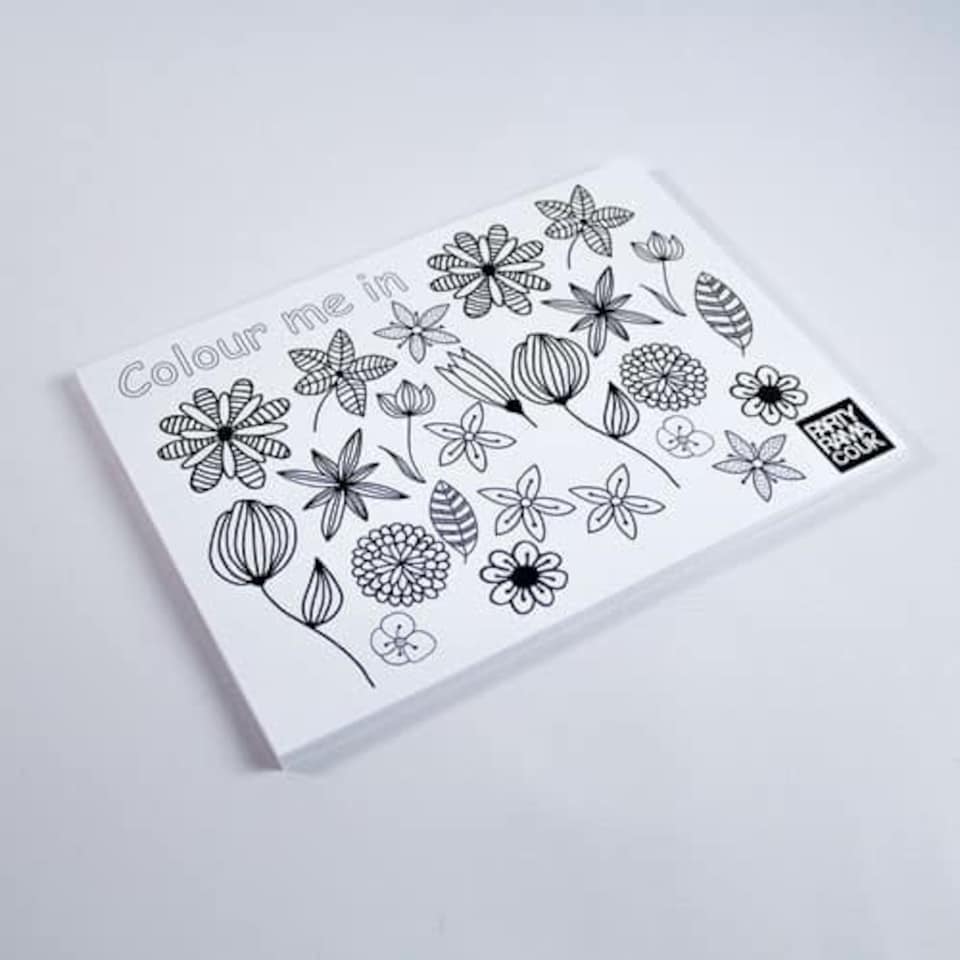 Flowers Themed A4 Colouring sheet