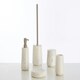 image 2 of Interiors by Premier Off White Marble Cotton Swab Holder With Lid, Cotton Bud Container For Vanity Use, Cotton Bud Dispenser