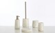 image 2 of Interiors by Premier Off White Marble Cotton Swab Holder With Lid, Cotton Bud Container For Vanity Use, Cotton Bud Dispenser