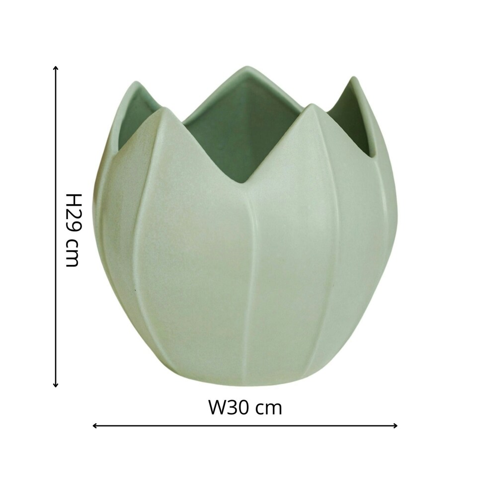image 1 of Kew Flower Planter Pistachio Green Green