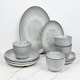 image 1 of 12pc Silver Star Reactive Porcelain Dinner Set