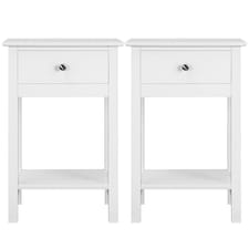 Yaheetech 2PCS Modern Design Bedside End Table with Drawer