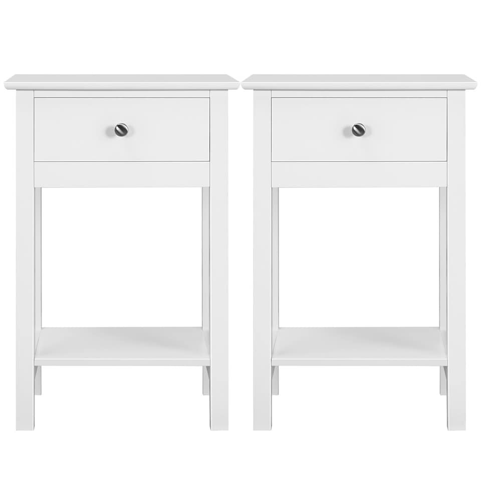 image 1 of Yaheetech 2PCS Modern Design Bedside End Table with Drawer