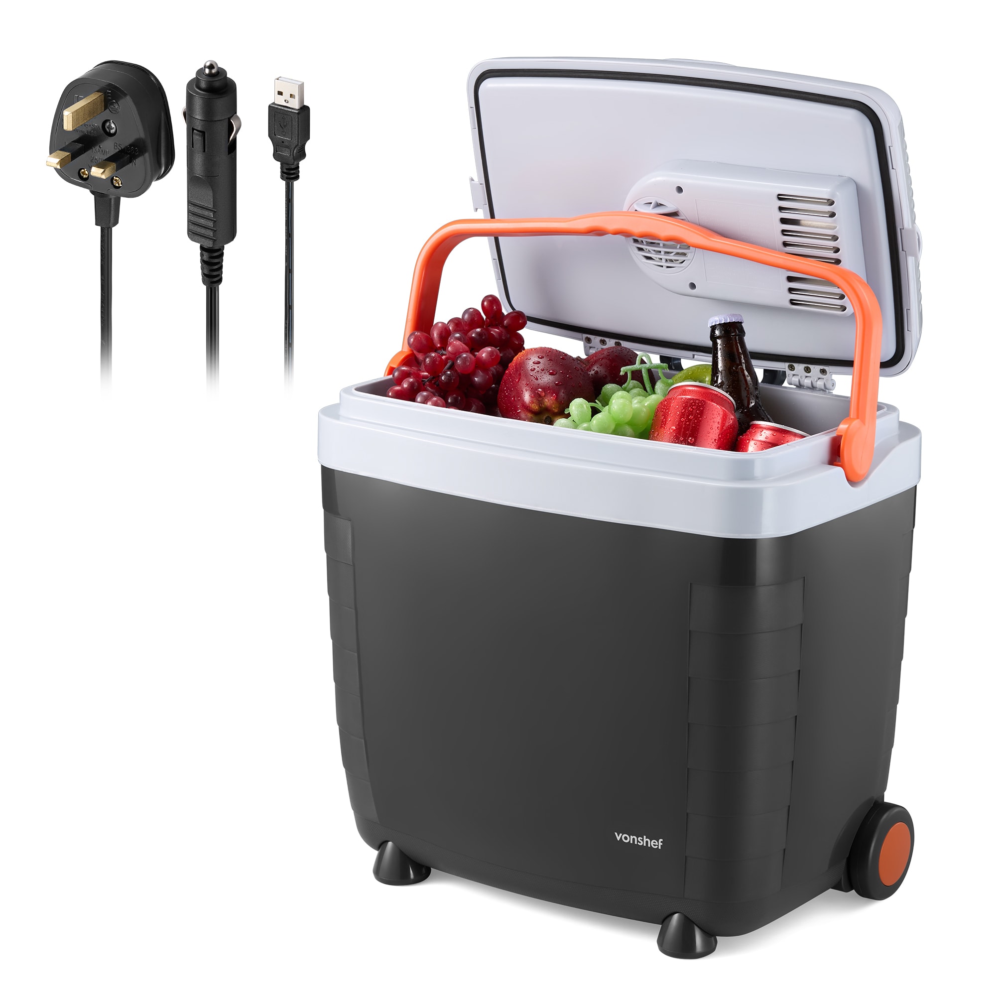 VonShef 28L Electric Cool Box, Insulated Hot Cold Cooler with