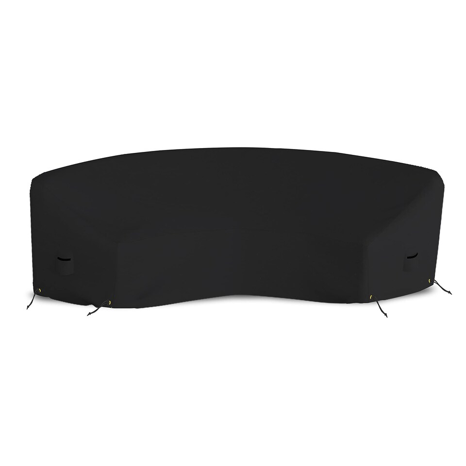 image 1 of Covers&All Curved Outdoor Couch Cover, 1000D Waterproof, UV-Resistant Patio Furniture Cover, 150 in L x 36 in W x 38 in H x 112 in FL, Black