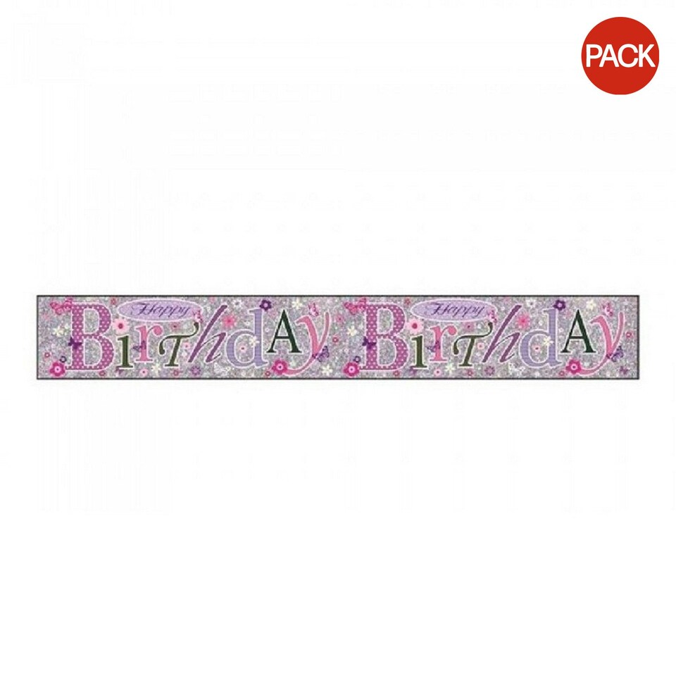 Simon Elvin Birthday Foil Banner (Pack of 6) - Multicolour - 2.5m