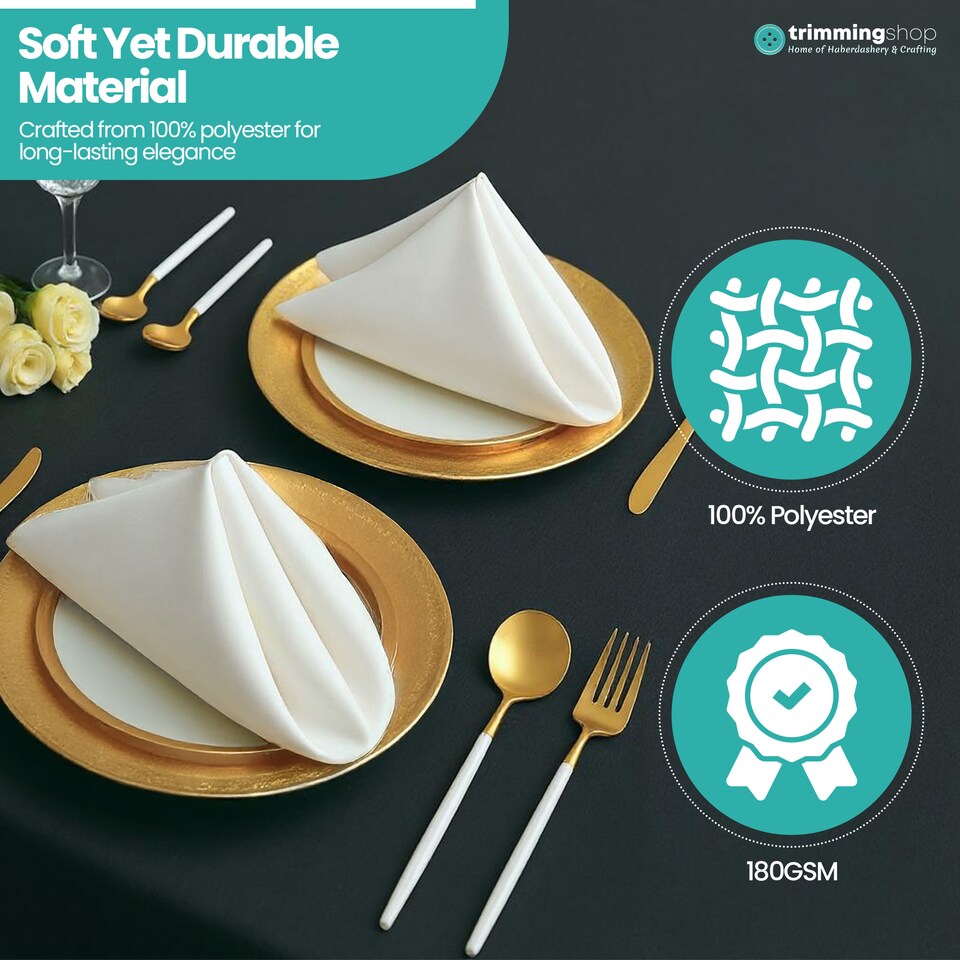 image 1 of 1pc Polyester Table Napkins, Wrinkle-Resistant Cloth Napkin - 20 Inch