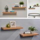 image 3 of Greenhurst Pack of 2 Easy Fit Floating Shelves, Light Oak , 40cm/60cm Brown | Oak | 40