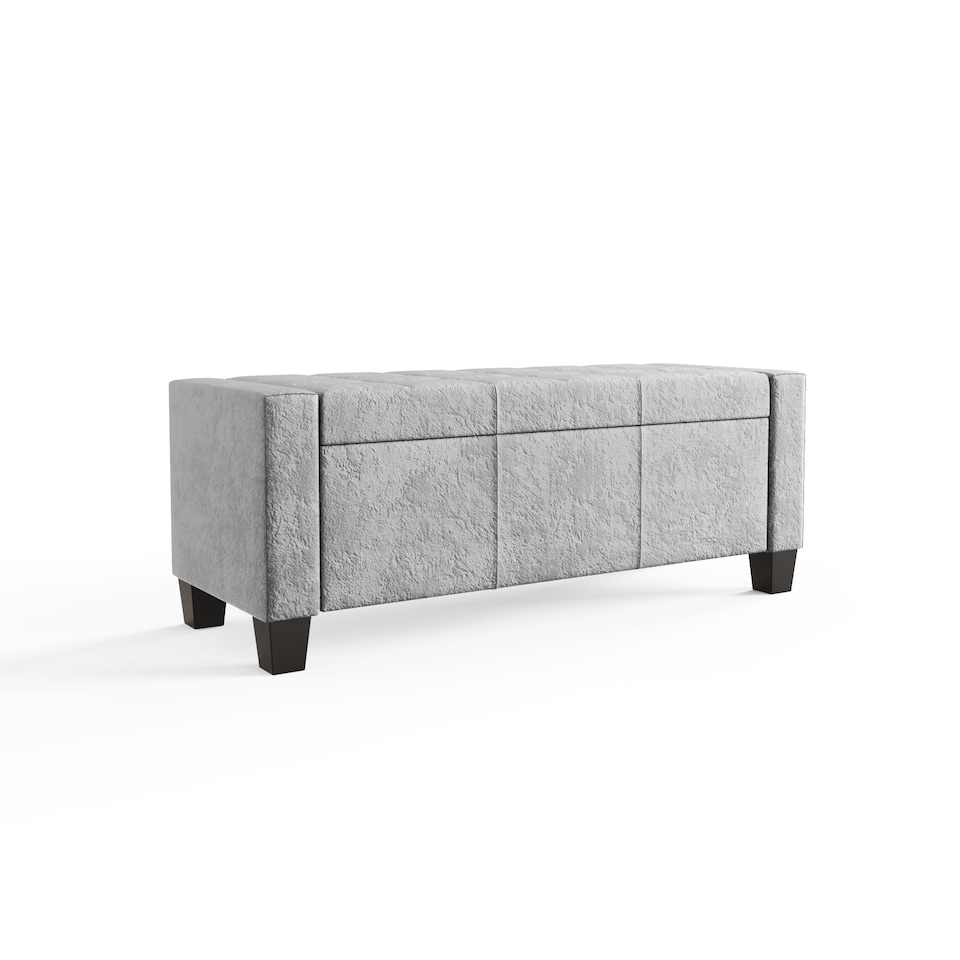 image 1 of Verona Ottoman Storage Bench | Grey | Crushed Velvet