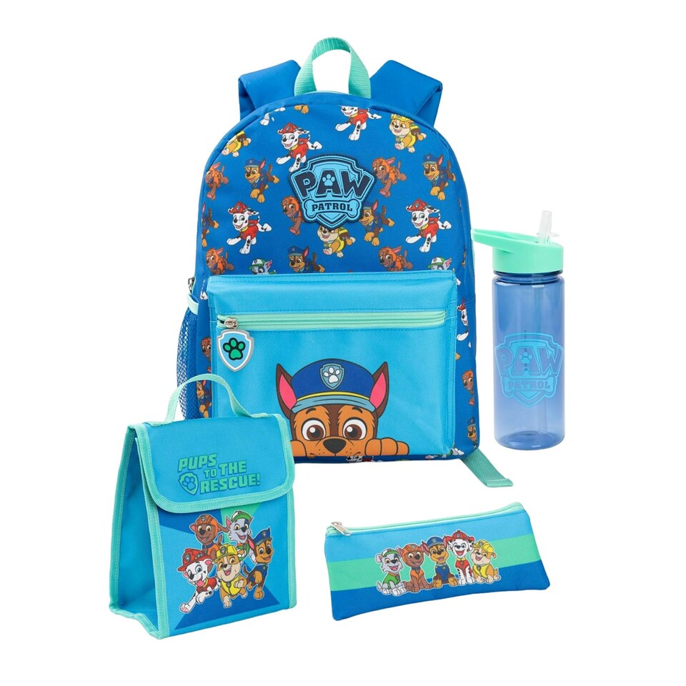 image 1 of Paw Patrol Characters Backpack Set - Blue - One Size