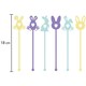 image 3 of Assorted Easter Bunnies Acrylic Drinks Stirrers - Pack of 6