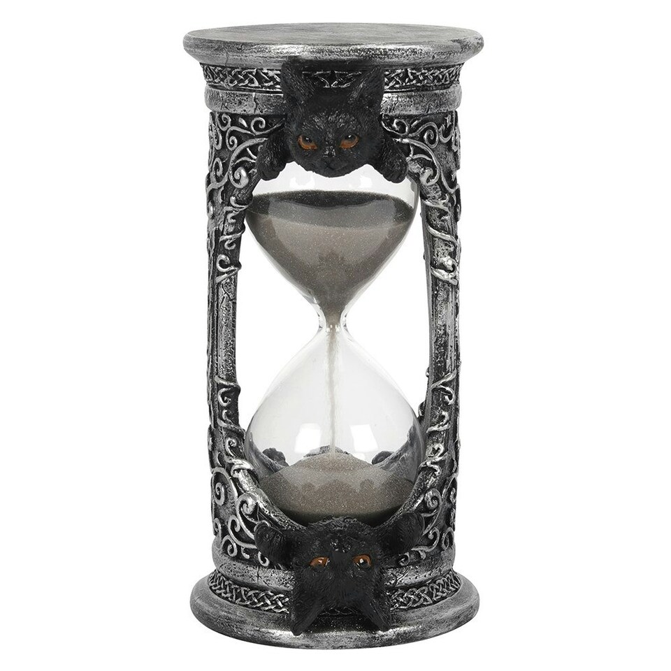 image 1 of Something Different Black Cat Hourglass - Black/Grey - One Size