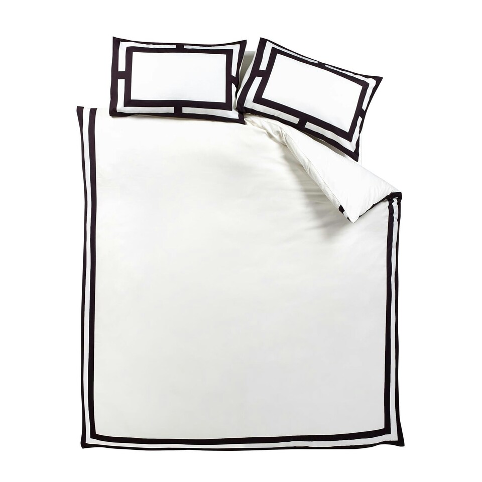 image 1 of Catherine Lansfield So Soft Mono Panel Cream Duvet Cover Set Cream | Double