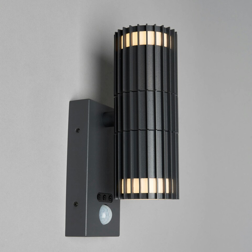 image 1 of BHS Zeb Outdoor Up and Down Wall Light with PIR Sensor, Anthracite