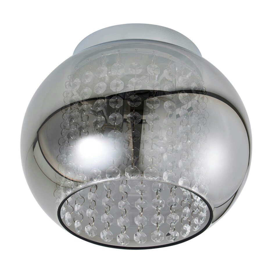 BHS Lucia Bathroom Flush Ceiling Light, Chrome Tesco Groceries