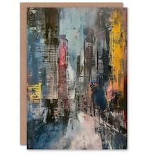 Abstract City Street Cityscape Him Her Birthday Card