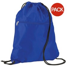 Quadra Premium Gymsac Over Shoulder Bag - 14 Litres (Pack of 2) - Bright Royal - One Size | Blue | One Size