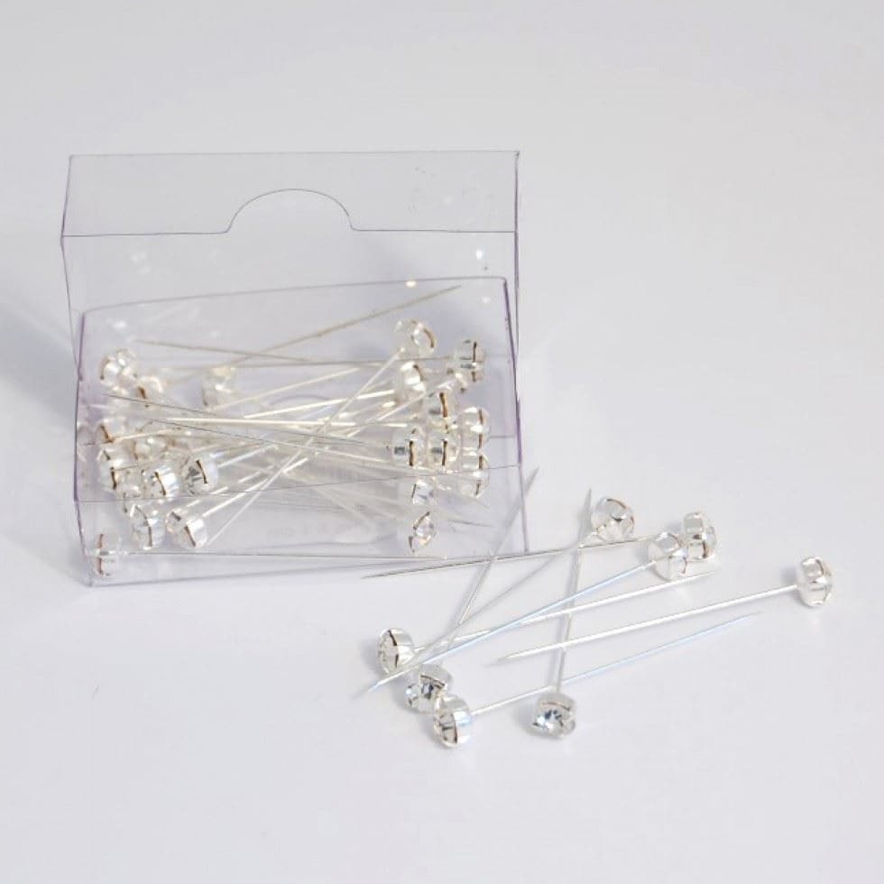 Occasions -- Bulk Corsage Pins: Diamante: 5mm: Pack of 36: Silver