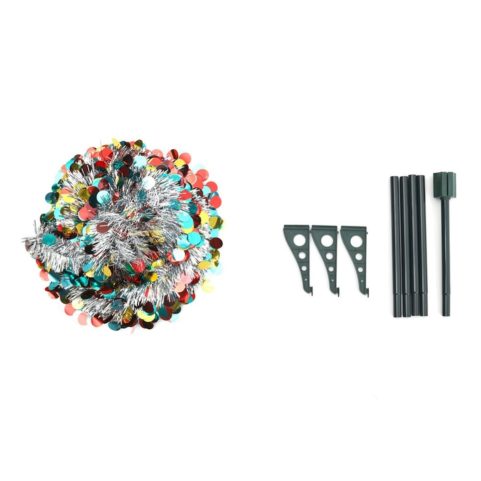 image 1 of Living and Home Tinsel Multi-Colour Christmas Tree - 150cm