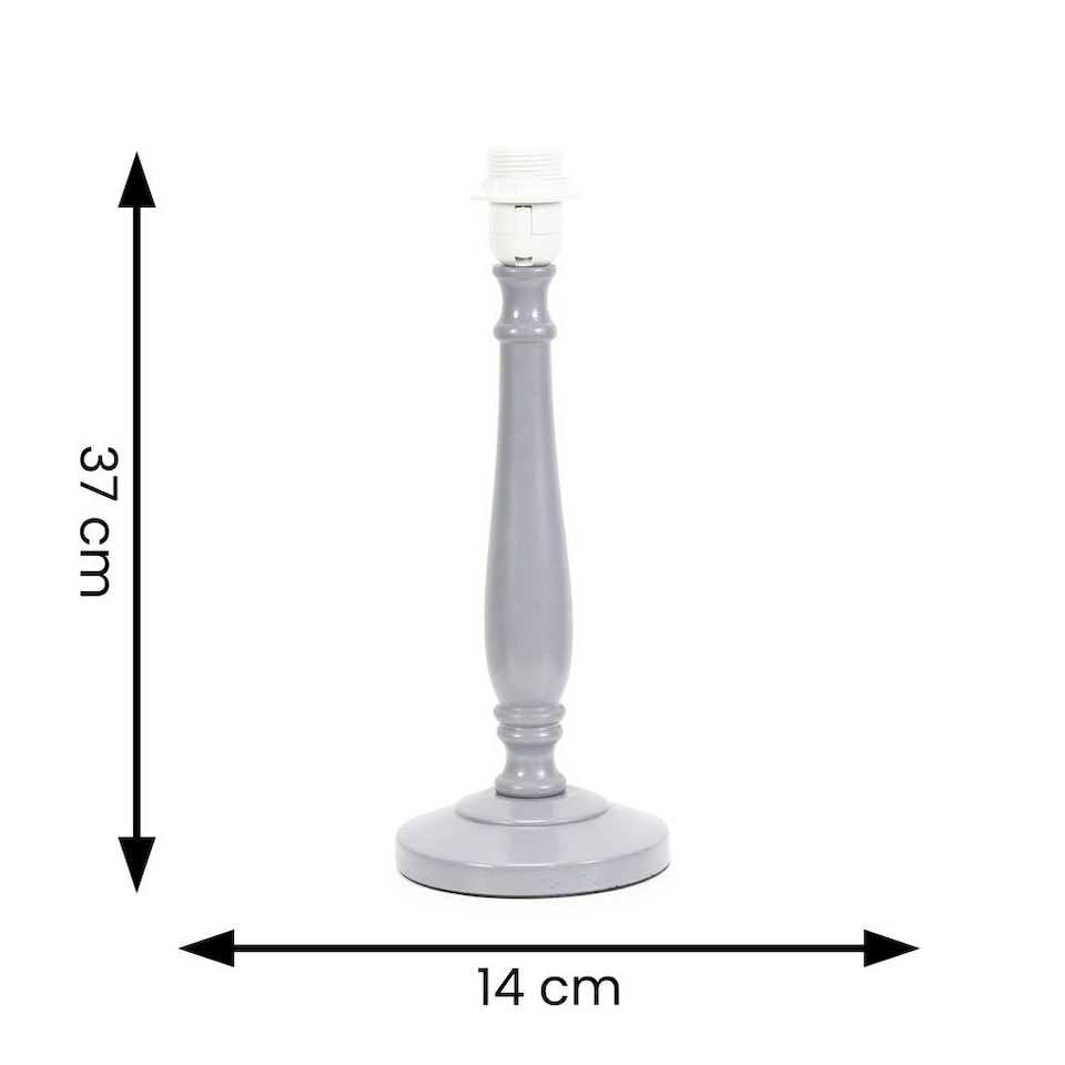 image 1 of ValueLights Victoria Grey Wood Traditional Stem Table Lamp Base
