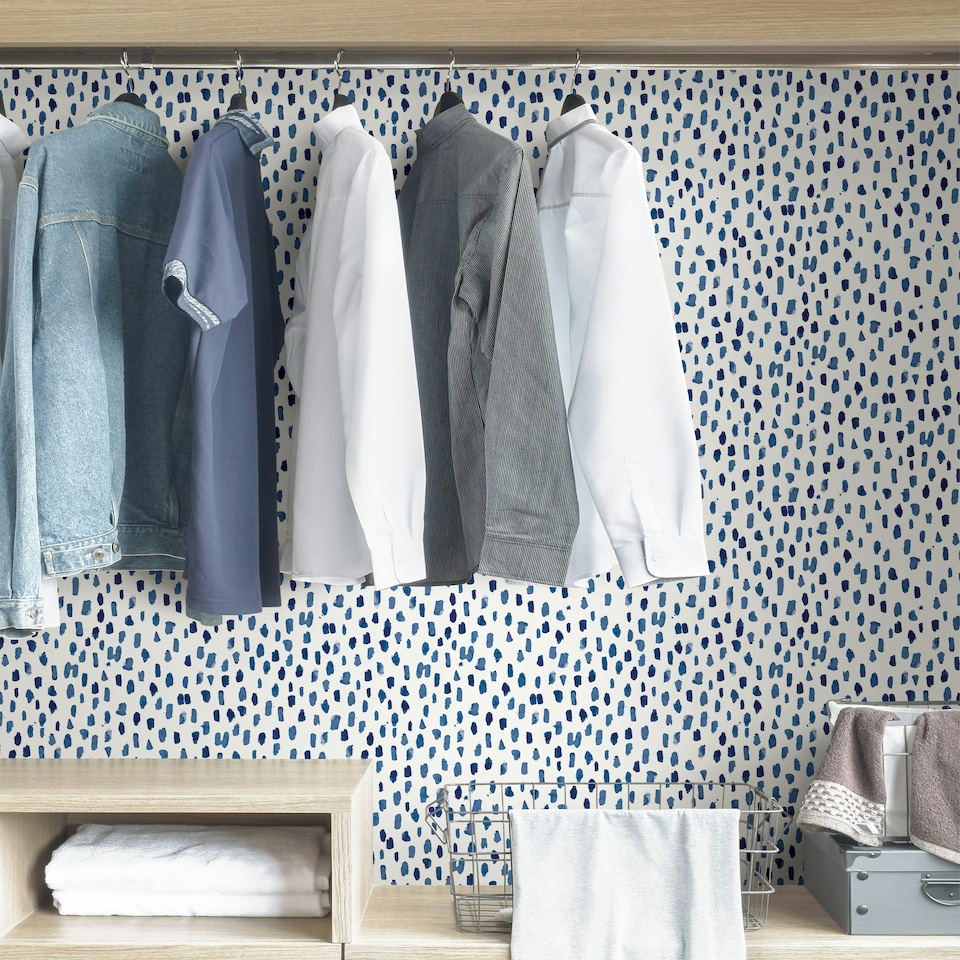 image 1 of NuWallpaper SLW3701 Bindu Peel & Stick Wallpaper, Blue Multi