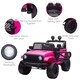 image 7 of HOMCOM Kids Electric Ride On Car 12V Off Road Toy with Parental Remote Control 2 Motors Horn Lights Suspension Wheels for 3-6 Years Old Pink