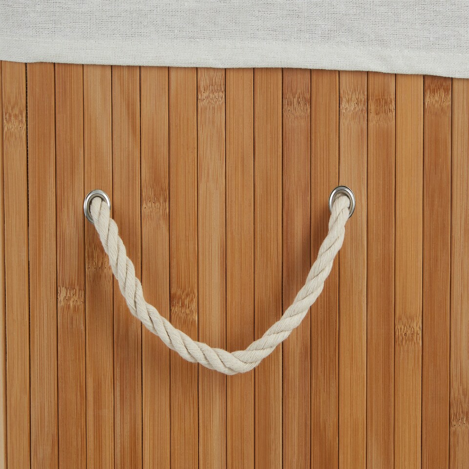 image 1 of Kankyo Natural Square Laundry Hamper Brown