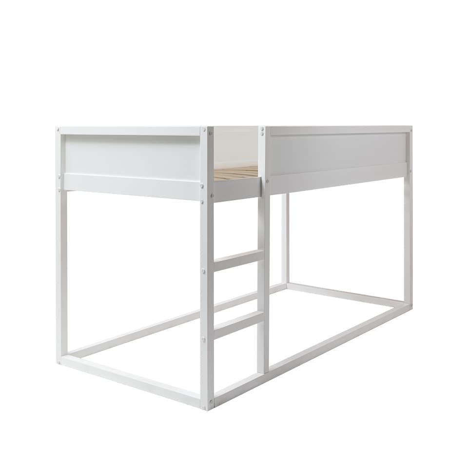 image 1 of Lykke Midsleeper Cabin Bed Reversible with Straight Ladder in White