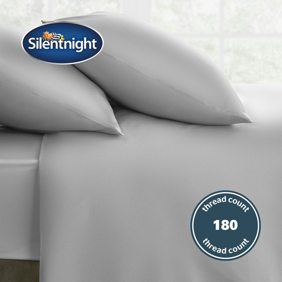 image 1 of Silentnight Pure Cotton Housewife Pillowcase Pair, Silver Grey