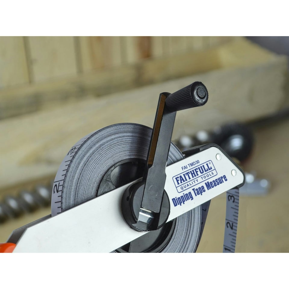 image 1 of Faithfull Dipping Tape Measure With Weight 30m/100ft - Multi Colour - One Size