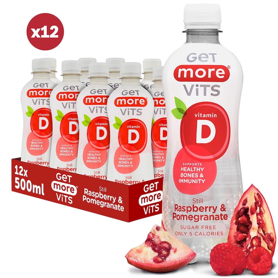 image 1 of Get More Vitamin D Still Raspberry & Pomegranate 12x500ml