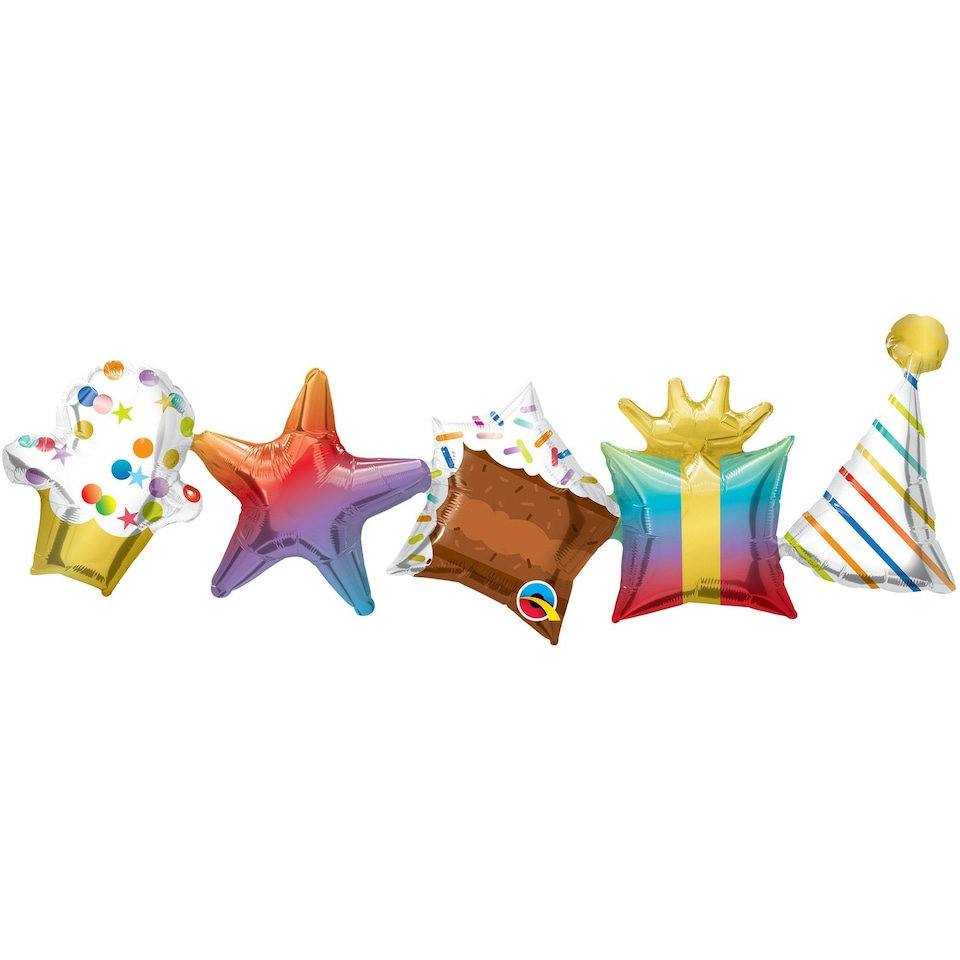 Qualatex Garland Birthday Balloon - Multicoloured - One Size Multi
