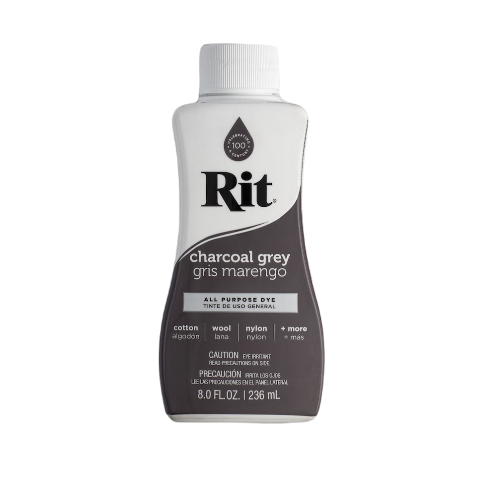 image 1 of Rit All Purpose Liquid Dye - High Pigment Fabric Colouring Dyes 8oz | Grey | Charcoal Grey